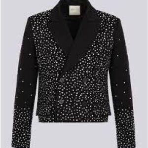 ORTTU Black Jacket with Silver Rhinestones New L
